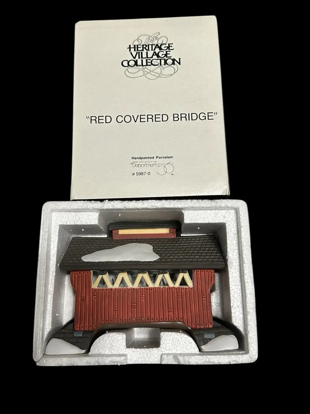 VTG 1994 Dept 56 Heritage Village Collection “Red Covered Bridge” Retired